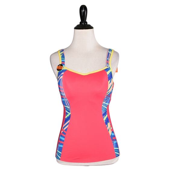 PANACHE NEW $78 Pink Multi-Color Sports Vest Tank Optional Racerback Size 30E - Picture 4 of 6